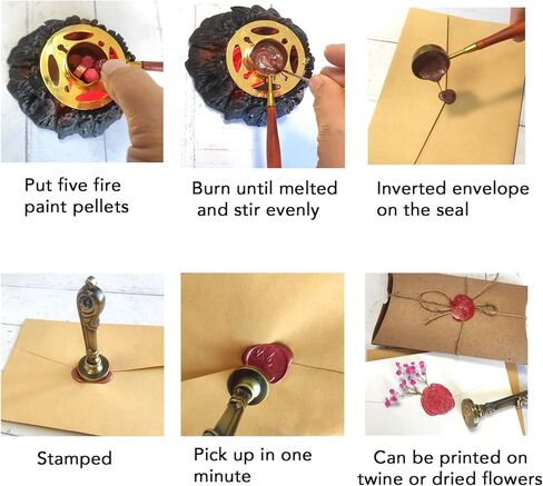 مجموعة ختم الشمع من BEZALEL - ختم شمع برونزي عتيق، سخان شمع ختم البركان، ملعقة ختم الشمع - مجموعة ختم ختم الشمع لبطاقة عيد الميلاد/المغلف/تغليف الهدايا/دعوة حفل خطوبة الزفاف in Kuwait