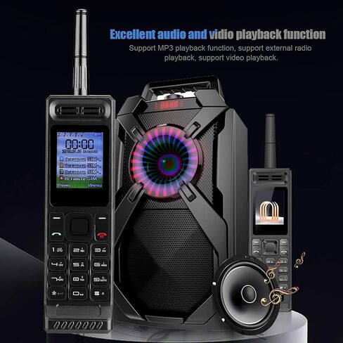 ASHATA Retro Vintage Brick Mobile Phone Four Card Four Standby Quad Band 32GB Bluetooth Classic Retro Cell Phone Support Bluetooth Dialing, Power Bank, MP3, Radio and Other Fuctions(Black) in Saudi Arabia