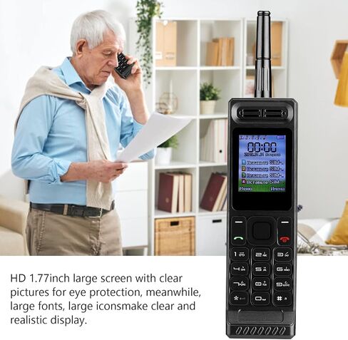ASHATA Retro Vintage Brick Mobile Phone Four Card Four Standby Quad Band 32GB Bluetooth Classic Retro Cell Phone Support Bluetooth Dialing, Power Bank, MP3, Radio and Other Fuctions(Black) in Saudi Arabia