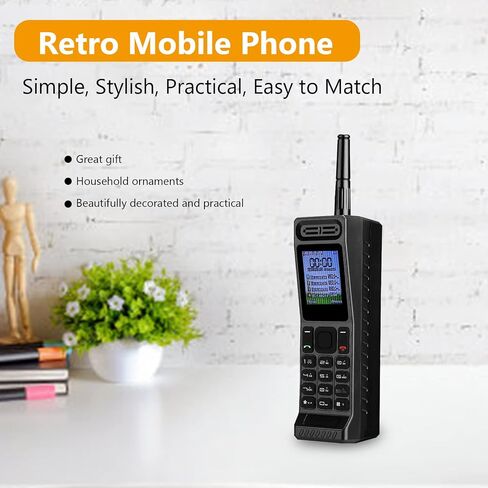 ASHATA Retro Vintage Brick Mobile Phone Four Card Four Standby Quad Band 32GB Bluetooth Classic Retro Cell Phone Support Bluetooth Dialing, Power Bank, MP3, Radio and Other Fuctions(Black) in Saudi Arabia