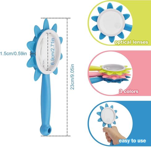 Rongon Kids Magnifying Glass Handheld Reading Magnifier for Children Student 10X Pink Magnifying Lens loupe for Reading Books, Exploring, Stamps, Map, Inspection (Pink) in Saudi Arabia