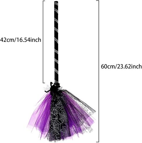 NSVJVY Kids Witch Broom, Halloween Witch Broomstick,Photography Prop Toy, Halloween Cosplay Dress Up Costume Party Cute Witch Broom(Green) in Kuwait
