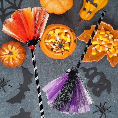 NSVJVY Kids Witch Broom, Halloween Witch Broomstick,Photography Prop Toy, Halloween Cosplay Dress Up Costume Party Cute Witch Broom(Green) in Kuwait