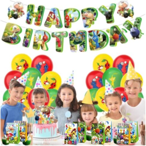 FFGJA Pikmin Birthday Party Supplies with 12pcs Pikmin Party Bags for Kids Birthday Party Decorations in Kuwait