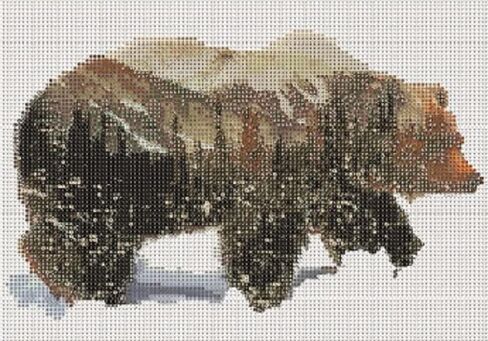 SONBY Full Drill Diamond Painting DIY Kits for Adults,Black Mountain Bear Home Wall Decor,30X40cm/12X16" in Kuwait