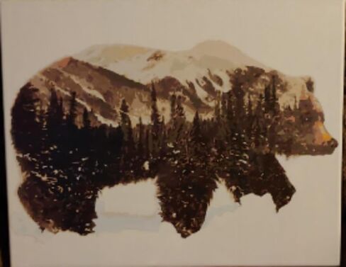 SONBY Full Drill Diamond Painting DIY Kits for Adults,Black Mountain Bear Home Wall Decor,30X40cm/12X16" in Kuwait