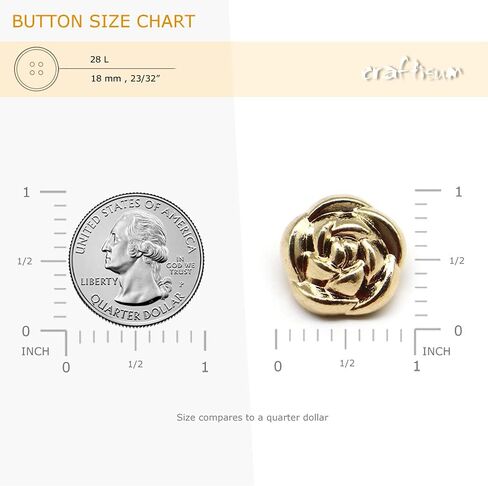 أزرار خياطة عرقوب وردية معدنية مطلية بالذهب من Craftisum 20 قطعة - 18 مم، 23/32 بوصة in Saudi Arabia