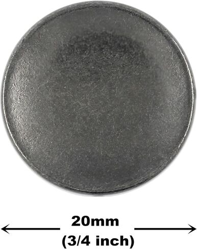 Bezelry 12 Pieces Concave Surface Metal Shank Buttons. 20mm (3/4 inch) (Gunmetal) in Saudi Arabia