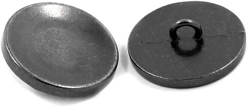 Bezelry 12 Pieces Concave Surface Metal Shank Buttons. 20mm (3/4 inch) (Gunmetal) in Saudi Arabia