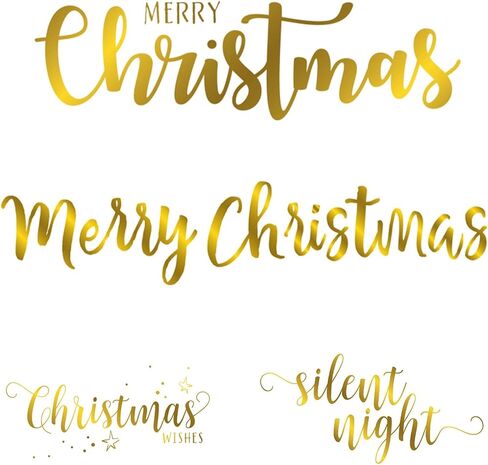 Silent Night Merry Christmas Greetings Words Metal Emboss Die Hot Foil Plates 4 PCS Set for DIY Scrapbooking Embossing Stencil Template Craft Cardmaking Gift Greeting Cards in Saudi Arabia