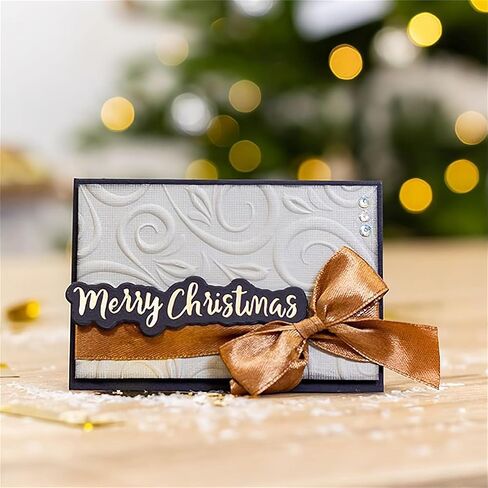 Silent Night Merry Christmas Greetings Words Metal Emboss Die Hot Foil Plates 4 PCS Set for DIY Scrapbooking Embossing Stencil Template Craft Cardmaking Gift Greeting Cards in Saudi Arabia