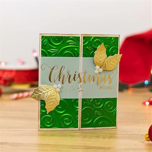 Silent Night Merry Christmas Greetings Words Metal Emboss Die Hot Foil Plates 4 PCS Set for DIY Scrapbooking Embossing Stencil Template Craft Cardmaking Gift Greeting Cards in Saudi Arabia