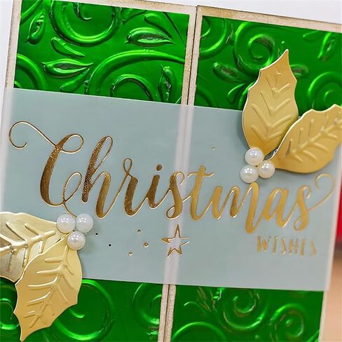 Silent Night Merry Christmas Greetings Words Metal Emboss Die Hot Foil Plates 4 PCS Set for DIY Scrapbooking Embossing Stencil Template Craft Cardmaking Gift Greeting Cards in Saudi Arabia