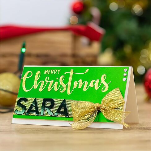 Silent Night Merry Christmas Greetings Words Metal Emboss Die Hot Foil Plates 4 PCS Set for DIY Scrapbooking Embossing Stencil Template Craft Cardmaking Gift Greeting Cards in Saudi Arabia