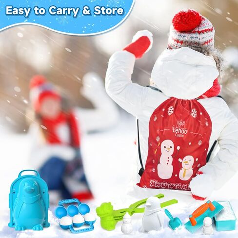 صانع كرات الثلج من Lehoo Castle، 14 قطعة من قوالب الثلج لألعاب الثلج للأطفال في الهواء الطلق، صانع كرات الثلج على شكل بطة، قوالب تشكيل الثلج، ألعاب الثلج للأطفال الصغار والكبار، مجموعة ألعاب لعب الثلج في الشتاء مع صندوق هدايا in Kuwait