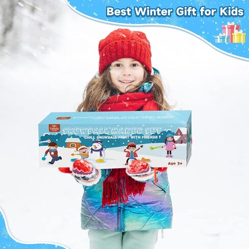 صانع كرات الثلج من Lehoo Castle، 14 قطعة من قوالب الثلج لألعاب الثلج للأطفال في الهواء الطلق، صانع كرات الثلج على شكل بطة، قوالب تشكيل الثلج، ألعاب الثلج للأطفال الصغار والكبار، مجموعة ألعاب لعب الثلج في الشتاء مع صندوق هدايا in Kuwait