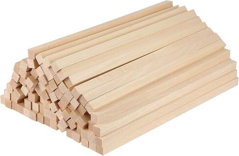 ZEONHAK 80 Pack 1/2 x 1/2 x 12 Inches Natural Square Wooden Dowel Rods, Unfinished Hardwood Square Dowel Sticks, Square Wood Sticks for Crafts, DIY Projects in Saudi Arabia