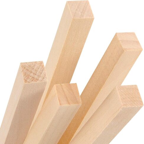 ZEONHAK 80 Pack 1/2 x 1/2 x 12 Inches Natural Square Wooden Dowel Rods, Unfinished Hardwood Square Dowel Sticks, Square Wood Sticks for Crafts, DIY Projects in Saudi Arabia