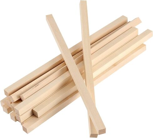 ZEONHAK 80 Pack 1/2 x 1/2 x 12 Inches Natural Square Wooden Dowel Rods, Unfinished Hardwood Square Dowel Sticks, Square Wood Sticks for Crafts, DIY Projects in Saudi Arabia
