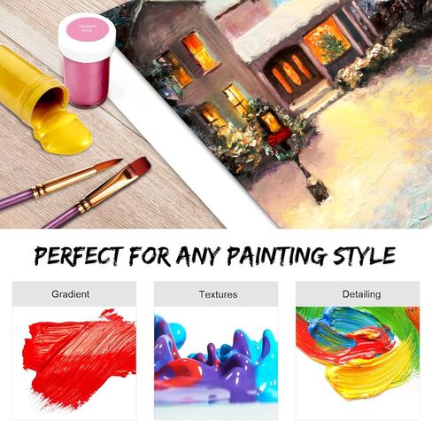 Emooqi Acrylic Paint Set, 31 Acrylic Paint Including 21 x 20 ml Tubes 10 Brushes, Perfect for Canvas, Wood, Arts Crafts,for Kids, Artist & Hobby Painters in Kuwait