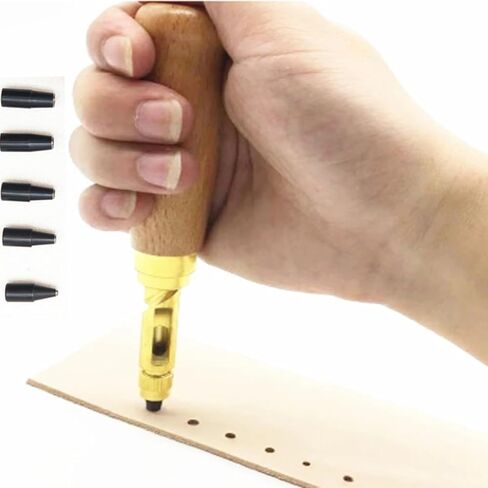 مجموعة Xzhixiao مكونة من 6 أحزمة متعددة الرؤوس قابلة للتبديل، أداة ثقب الجلد DIY، أداة ثقب الجلد الورقية القابلة للاستبدال in Kuwait