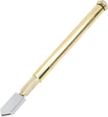 Utoolmart Glass Cutter 3-10mm, Pencil Style Oil Feed Tungsten Carbide Tip Brass Tone Handle for Glass Tiles Mirror Cutting in Saudi Arabia
