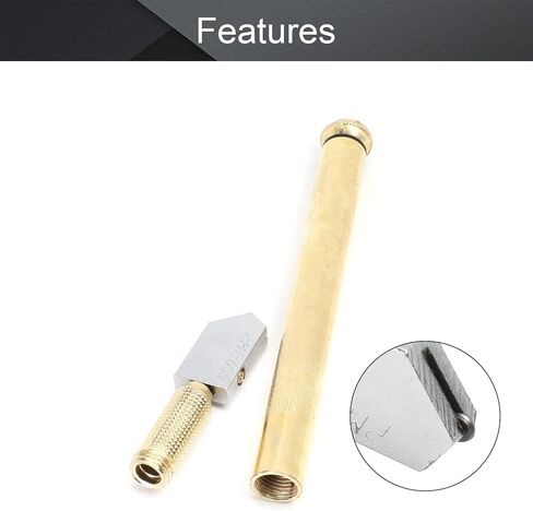 Utoolmart Glass Cutter 3-10mm, Pencil Style Oil Feed Tungsten Carbide Tip Brass Tone Handle for Glass Tiles Mirror Cutting in Saudi Arabia