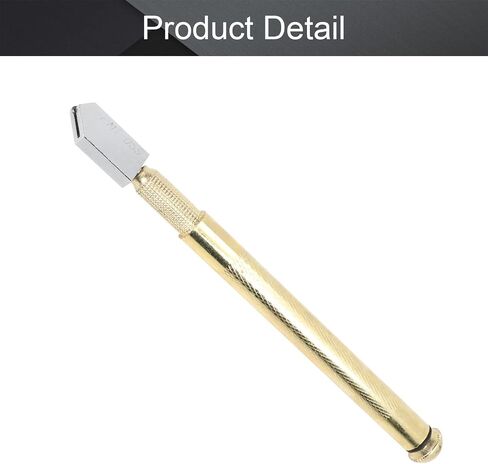 Utoolmart Glass Cutter 3-10mm, Pencil Style Oil Feed Tungsten Carbide Tip Brass Tone Handle for Glass Tiles Mirror Cutting in Saudi Arabia