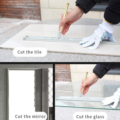 Utoolmart Glass Cutter 3-10mm, Pencil Style Oil Feed Tungsten Carbide Tip Brass Tone Handle for Glass Tiles Mirror Cutting in Saudi Arabia