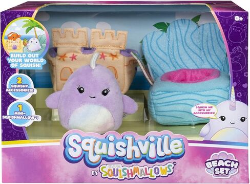 Squishville Mini-Squishmallows Plush Beach Accessory Set - Includes 2-Inch One Sand Castle , One Beach Chair - Irresistibly Soft, Colorful in Kuwait