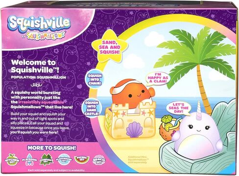Squishville Mini-Squishmallows Plush Beach Accessory Set - Includes 2-Inch One Sand Castle , One Beach Chair - Irresistibly Soft, Colorful in Kuwait
