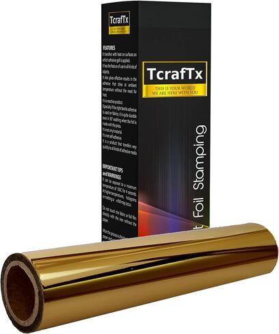 TcrafTx Hot Foil Transfer Roll for Minc Machine and Textile, 5.90" x 82 ft Metallic Hot Foil (Gold) in Saudi Arabia
