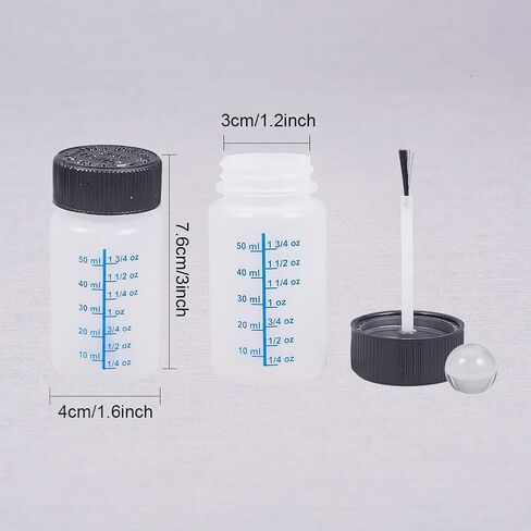 WANDIC Paint Touch Up Bottles, 12 Pieces Touch Up Plastic Bottle with Brush and Mixing Ball Paint Applicator Bottle for Car Wall and Hobby Painting -60 ml in Kuwait