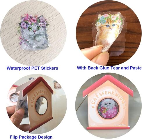 180 قطعة من ملصقات القطط اللطيفة من الفينيل، ملصقات زخرفية، ورق قصاصات لوازم دفتر اليوميات لتخطيط دفتر اليوميات وزجاجة المياه والنوت بوك والالبوم الجوال والرصاصة والحرف الفنية in Kuwait