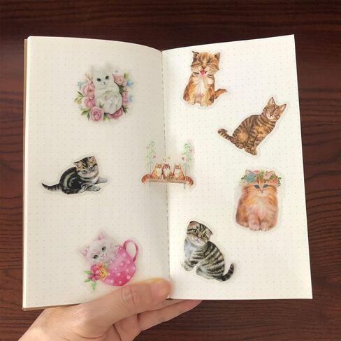 180 قطعة من ملصقات القطط اللطيفة من الفينيل، ملصقات زخرفية، ورق قصاصات لوازم دفتر اليوميات لتخطيط دفتر اليوميات وزجاجة المياه والنوت بوك والالبوم الجوال والرصاصة والحرف الفنية in Kuwait