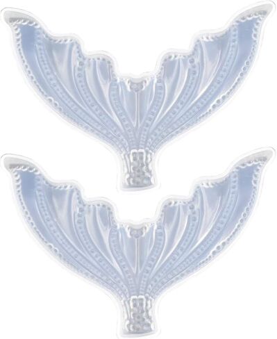 2Pcs Crystal Fishtail Epoxy Mold 12x8.5cm Resin Casting Silicone Mold in Kuwait