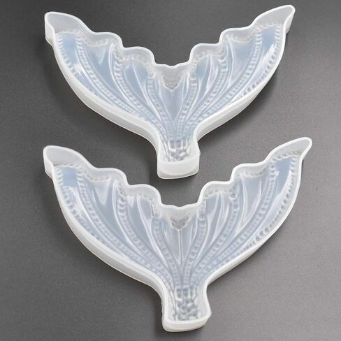 2Pcs Crystal Fishtail Epoxy Mold 12x8.5cm Resin Casting Silicone Mold in Kuwait