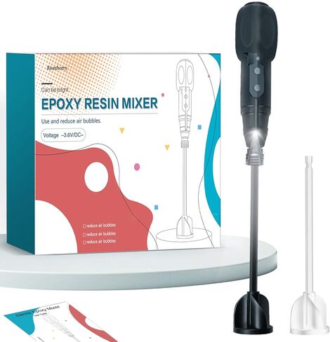 خلاط راتنج، خلاط ايبوكسي كهربائي محمول باليد لخلط الراتنج بدون فقاعات لحفظ معصميك، اداة تقليب الراتنج لقوالب راتنج السيليكون والطلاء وكوب الايبوكسي (تتضمن 2 قطعة من المجاديف) in Kuwait