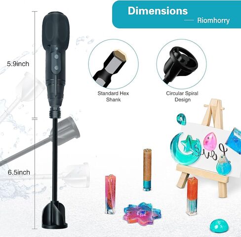 خلاط راتنج، خلاط ايبوكسي كهربائي محمول باليد لخلط الراتنج بدون فقاعات لحفظ معصميك، اداة تقليب الراتنج لقوالب راتنج السيليكون والطلاء وكوب الايبوكسي (تتضمن 2 قطعة من المجاديف) in Kuwait