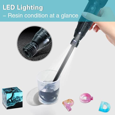 خلاط راتنج، خلاط ايبوكسي كهربائي محمول باليد لخلط الراتنج بدون فقاعات لحفظ معصميك، اداة تقليب الراتنج لقوالب راتنج السيليكون والطلاء وكوب الايبوكسي (تتضمن 2 قطعة من المجاديف) in Kuwait