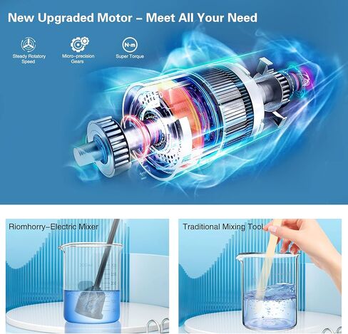 خلاط راتنج، خلاط ايبوكسي كهربائي محمول باليد لخلط الراتنج بدون فقاعات لحفظ معصميك، اداة تقليب الراتنج لقوالب راتنج السيليكون والطلاء وكوب الايبوكسي (تتضمن 2 قطعة من المجاديف) in Kuwait