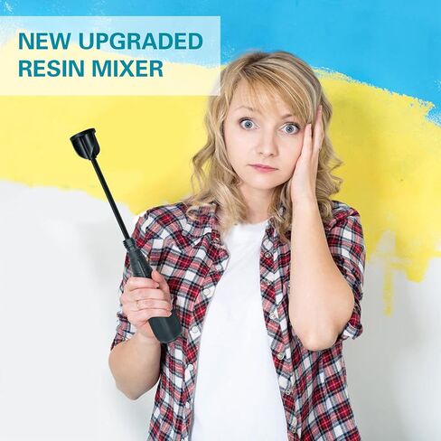 خلاط راتنج، خلاط ايبوكسي كهربائي محمول باليد لخلط الراتنج بدون فقاعات لحفظ معصميك، اداة تقليب الراتنج لقوالب راتنج السيليكون والطلاء وكوب الايبوكسي (تتضمن 2 قطعة من المجاديف) in Kuwait