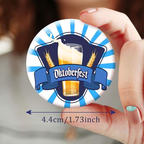 Whaline 48pcs Oktoberfest Buttons Pins Bavarian Style Badges 16 Patterns Printed Pins Buttons Brooch for Oktoberfest Festivities Family Friends Party Supplies Beer Festival Decorations in Saudi Arabia