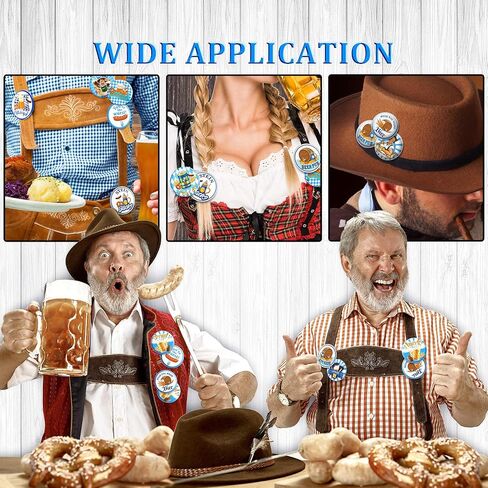 Whaline 48pcs Oktoberfest Buttons Pins Bavarian Style Badges 16 Patterns Printed Pins Buttons Brooch for Oktoberfest Festivities Family Friends Party Supplies Beer Festival Decorations in Saudi Arabia