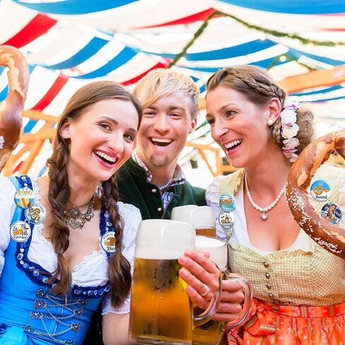 Whaline 48pcs Oktoberfest Buttons Pins Bavarian Style Badges 16 Patterns Printed Pins Buttons Brooch for Oktoberfest Festivities Family Friends Party Supplies Beer Festival Decorations in Saudi Arabia