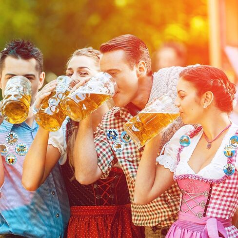 Whaline 48pcs Oktoberfest Buttons Pins Bavarian Style Badges 16 Patterns Printed Pins Buttons Brooch for Oktoberfest Festivities Family Friends Party Supplies Beer Festival Decorations in Saudi Arabia