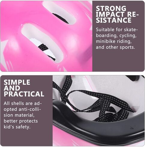 CLISPEED 7pcs Kids Adjustable Helmet with Elbow Wrist Knee Pads Children Sports Helmet Protective Gear Skateboard Skate Accessories for 3-8 Years Old Boys Girls(Red) in Kuwait