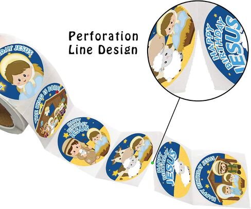 Religious Christmas Stickers Happy Birthday Jesus Nativity Stickers for Kids Christian School Classroom Decoration VBS Party Favor 500Pcs in Saudi Arabia