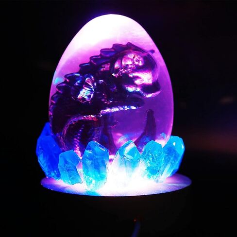 مجموعة قوالب راتنج الإيبوكسي بيضة التنين ، ديناصور البيض راتنج العفن سيليكون مع قاعدة مضيئة خشبية تعمل باليو إس بي ، قوالب التنين لصب الراتنج DIY فن الحرف مصباح سطح المكتب كريستال زين حزب ديكور المنزل in Kuwait