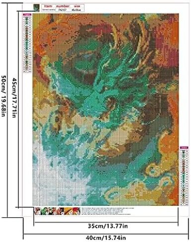 DCIDBEI مربع الحفر الماس اللوحة 16x20in مربع حجر الماس اللوحة التنين الملونة التنين اللوحة بواسطة أرقام الكريستال الفن التنين ملصق التطريز مجموعة الكبار التنين عبر الابره عدة الحيوان in Kuwait